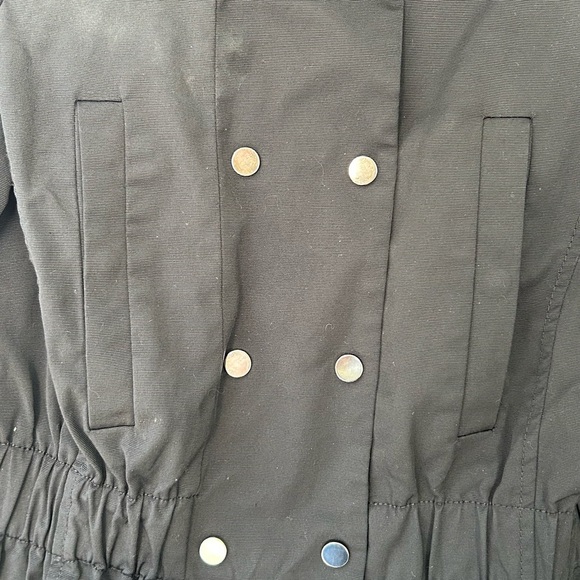 Zara Double-Breasted Black Trench Coat - Picture 3 of 5